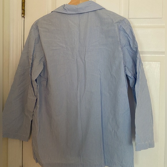 ARITZIA Wilfred free blue & white poplin shirt - Picture 2 of 2